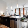Spacious kitchen with downtown views